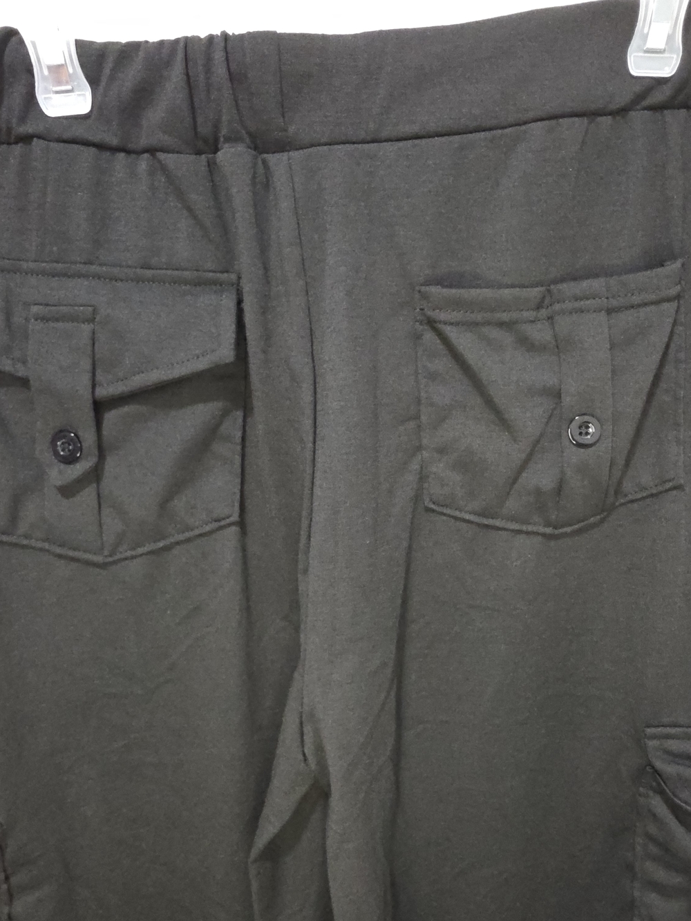 Black Cargo Jogger Pants with Drawstring Waist - Picture 5 of 12